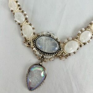 Normadic Knotwork by Isha Elafi Handmade Moon Stone Statement Necklace